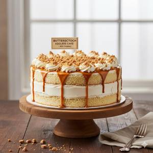 Butterscotch Eggless Bakery Cake 1 pound [ 450 Grams ]