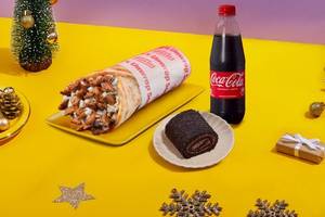 Non-Veg Shawarma with Dessert and Coke.