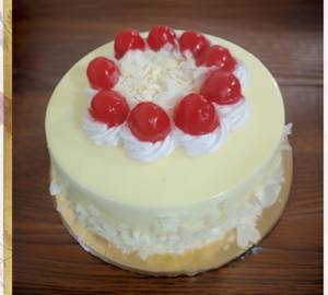 White Forest Cream Cake (Eggless)