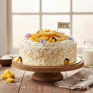 Pineapple Eggless Bakery Cake 1 pound [ 450 Grams ]