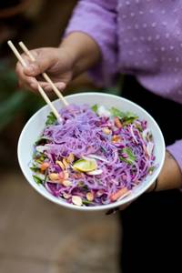 Lilac glass noodles salad