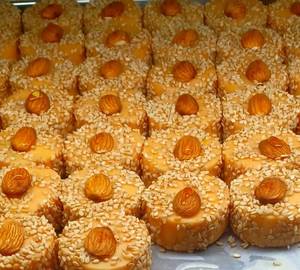 Milk Peda with Sesame Toppings