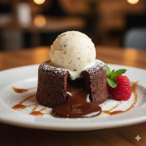 Choco Lava Cake With Ice Cream