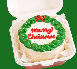 Eggless Merry Christmas Vanilla Bento Mini Cake (250 Grams)