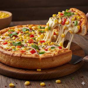 Cheese Brust Corn Pizza