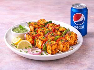 Paneer Tikka with Pepsi Can