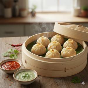 Steamed Cheese Momos [6 Pieces]
