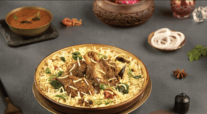 Lazzat-e-fry Gosht Biryani (andhra Mutton Fry Piece Biryan-serve-2)