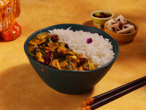 Stir Fry Tofu Roselle & Mushroom Rice Bowl