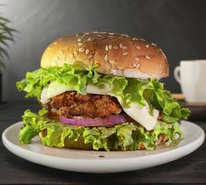 Crunchy paneer cheese burger