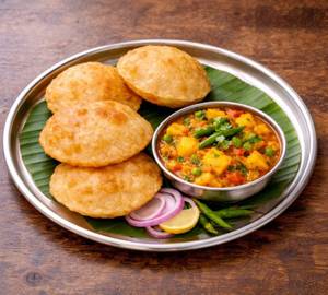 Aloo Ki Sabji With 4 Poori