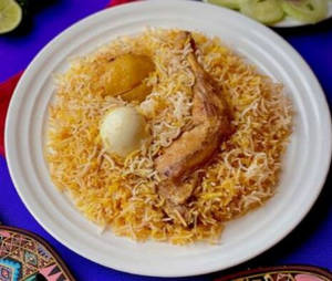 Chicken Dum Biryani With Egg