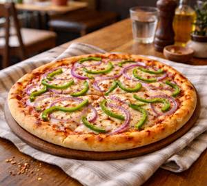 Onion and capsicum pizza