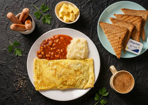 Sausage & Cheese  Stuffed Omelette