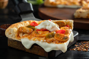 Sourdough CheeseBlast Peri Peri Mushroom Pizza with Burrata