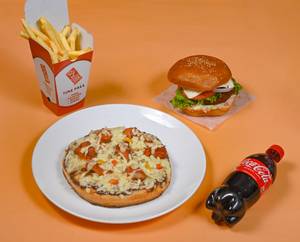 Chicken Pizza + Chicken Burger+ Fries + Coke
