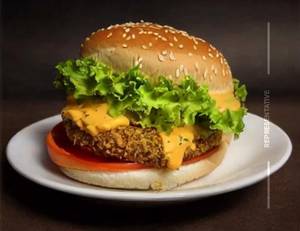 Veg schezwan burger