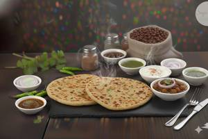 2 Aloo Paratha with Curd and Chole