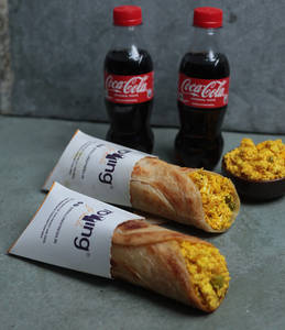 Paneer Bhurji Kathi Rolls (2 Pcs) + 2 Cokes [250ml]