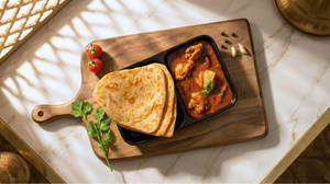 Andhra Chicken Curry With Roti/ Paratha
