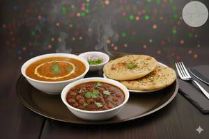 2 Stuffed Kulcha With Chole And Butter Paneer