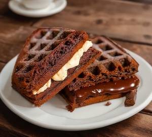 Almond brownie waffle