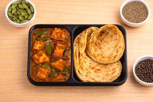 Kadhai Paneer Lachha Paratha (2 Pcs) Bowl