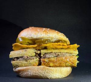 Chicken kebab shawarma burger