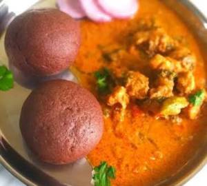 Ragi Mudda & Chicken Curry