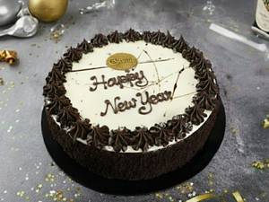 Happy New Year Chocolate Vanilla Cake