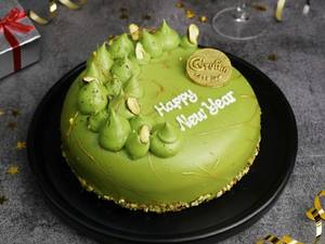 Happy New Year Chocolate Kunafa Cake