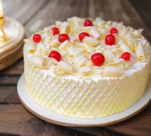 Eggless white forest cake