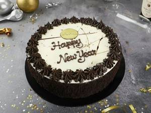 Happy New Year Chocolate Vanilla Cake