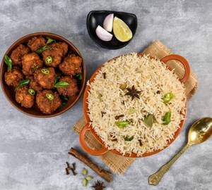 Bagara Rice with Chicken Fry