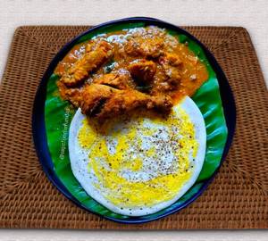 Egg dosa chicken curry