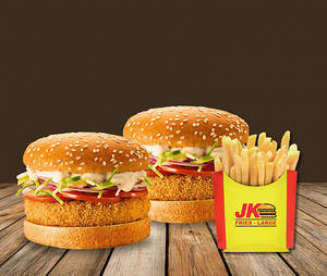 Veg Twin Combo (2 Crispy Veg Burger + 1 Fries)