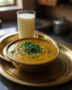 Dal Chawal Khichdi With Butter Milk