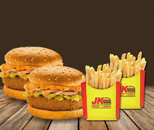 Cheesy Classic Combo (2 Classic Cheese Burst Burger + 2 Fries)
