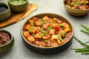Paneer in Three Bell Pepper Sauce