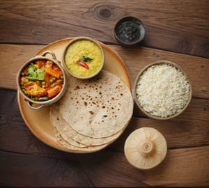 Dal Rice Roti Spicy Saidish