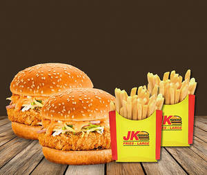 Crunch Pair Combo (2 Big Crunch Burger + 2 Fries)