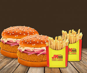 Mumbai Duo Combo (2 Mumbai Burger + 2 Fries)