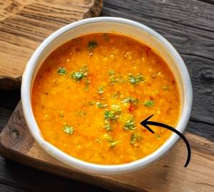 Yellow dal with 2 rotis