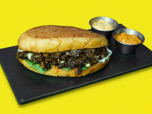 Mushroom Mayhem (Mushroom & Mozarella Sandwich)