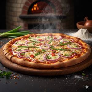 Onion and capsicum pizza