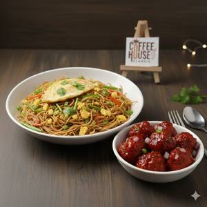 Egg Hakka Noodels + Chilli Chicken [Serves 2, 6 Pcs]