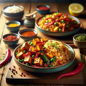 Chilly Paneer + Fried Rice
