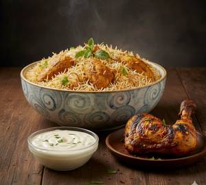 Chicken Biryani + Chicken Fry Pice with moyonise