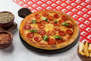 Double Chicken Pepperoni Medium Pizza.