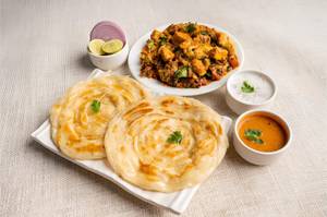 Kerala Parotta [2 Pieces] With Chicken Egg Chutney